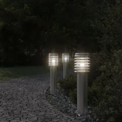 Vloerlamp voor buiten 3 st 60 cm roestvrij staal kleurig><noscript><img width=