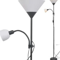 Verlichting*vidaXL Vloerlamp Zwart