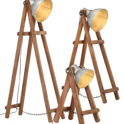 Vloerlampen 3 st E27 massief mangohout kleurig>vidaXL Sale