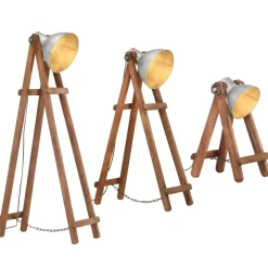 Vloerlampen 3 st E27 massief mangohout kleurig>vidaXL Sale