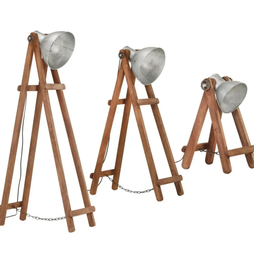 Vloerlampen 3 st E27 massief mangohout kleurig>vidaXL Sale