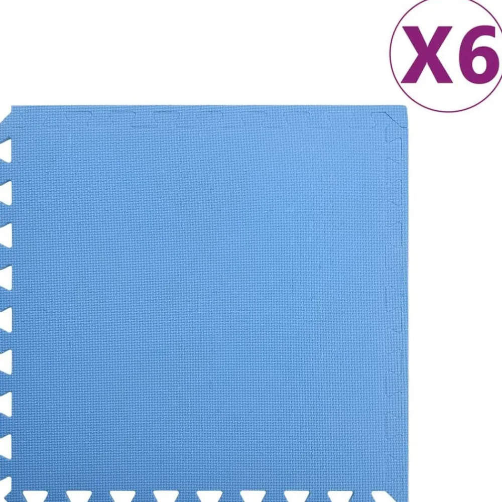 Fitness*vidaXL Vloermatten 6 st 2,16 ㎡ EVA-schuim Blauw