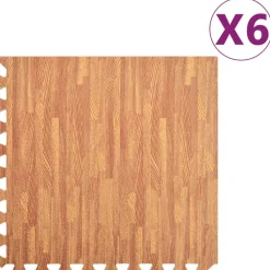 Fitness*vidaXL Vloermatten 6 st 2,16 ㎡ EVA-schuim houtnerfprint Bruin