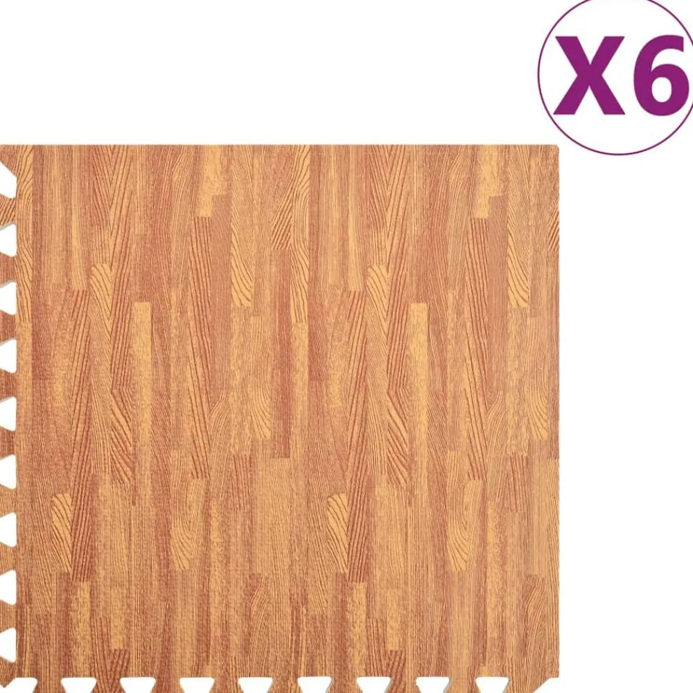 Fitness*vidaXL Vloermatten 6 st 2,16 ㎡ EVA-schuim houtnerfprint Bruin