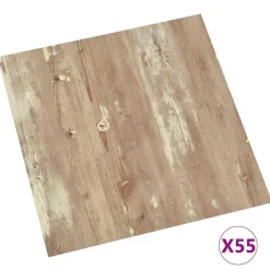 Bouwmaterialen*vidaXL Vloerplanken 55 pcs Bruin 5,11 m² PVC