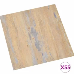 Bouwmaterialen*vidaXL Vloerplanken 55 pcs Bruin 5,11 m² PVC