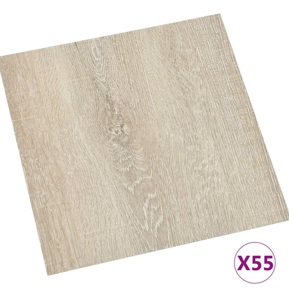 Bouwmaterialen*vidaXL Vloerplanken 55 pcs 5,11 m² PVC Beige