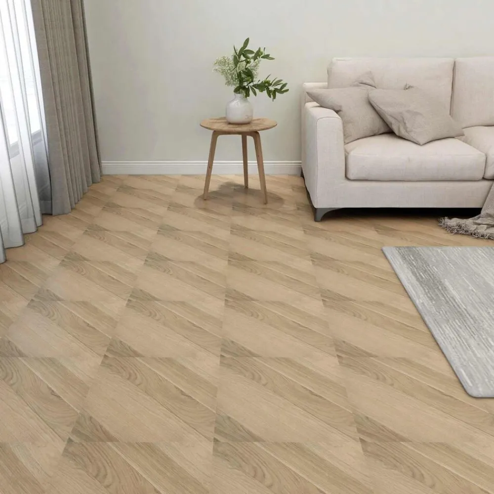 Bouwmaterialen*vidaXL Vloerplanken 55 pcs Bruin 5,11 m² PVC
