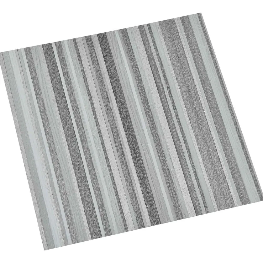 Bouwmaterialen*vidaXL Vloerplanken 55 pcs Lichtgrijs 5,11 m² PVC Streep