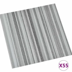 Bouwmaterialen*vidaXL Vloerplanken 55 pcs Lichtgrijs 5,11 m² PVC Streep