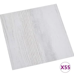 Bouwmaterialen*vidaXL Vloerplanken 55 pcs Lichtgrijs 5,11 m² PVC Wit en lichtgrijs