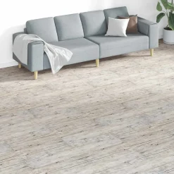 Bouwmaterialen*vidaXL Vloerplanken 18 pcs Grijs 5,26 m² PVC Gewassen eiken