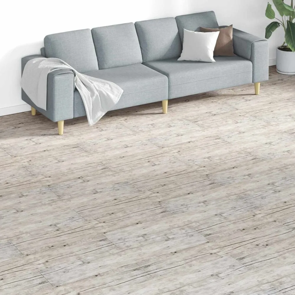 Bouwmaterialen*vidaXL Vloerplanken 18 pcs Grijs 5,26 m² PVC Gewassen eiken