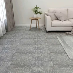 Bouwmaterialen*vidaXL Vloerplanken 55 pcs Beton Grijs 5,11 m² PVC
