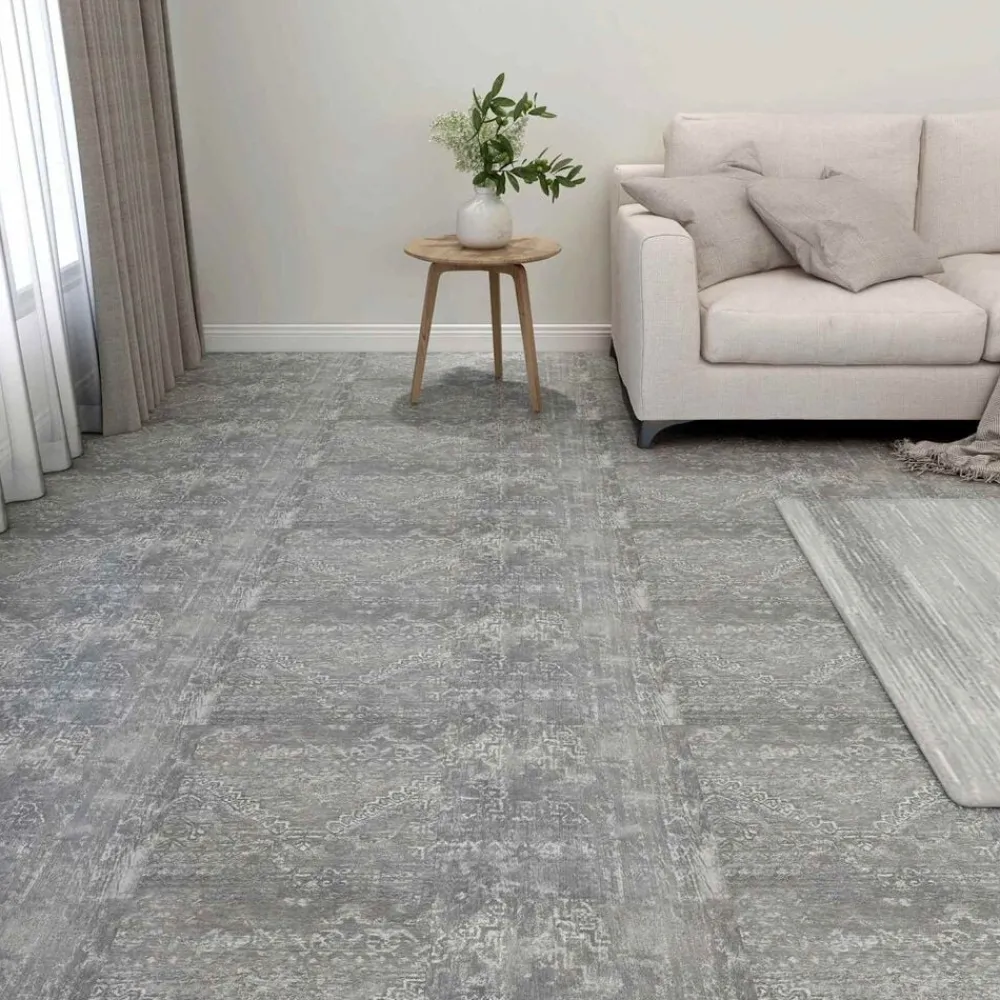 Bouwmaterialen*vidaXL Vloerplanken 55 pcs Beton Grijs 5,11 m² PVC