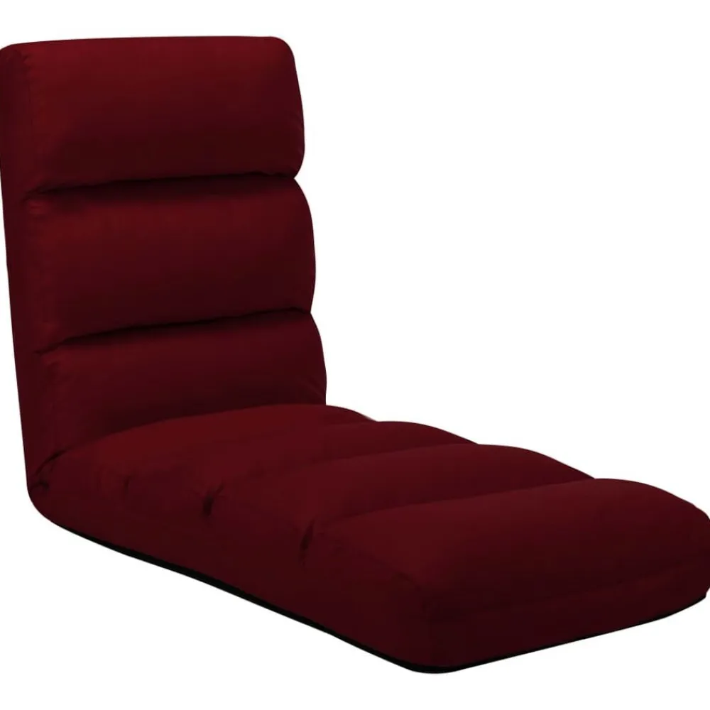 Stoelen*vidaXL Vloerstoel inklapbaar kunstleer Wijnrood