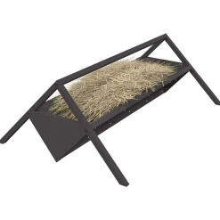 Huisdierbenodigdheden*vidaXL Voederbak voor vee 111 x 76 x 38 cm Koudgewalst Staal Zwart