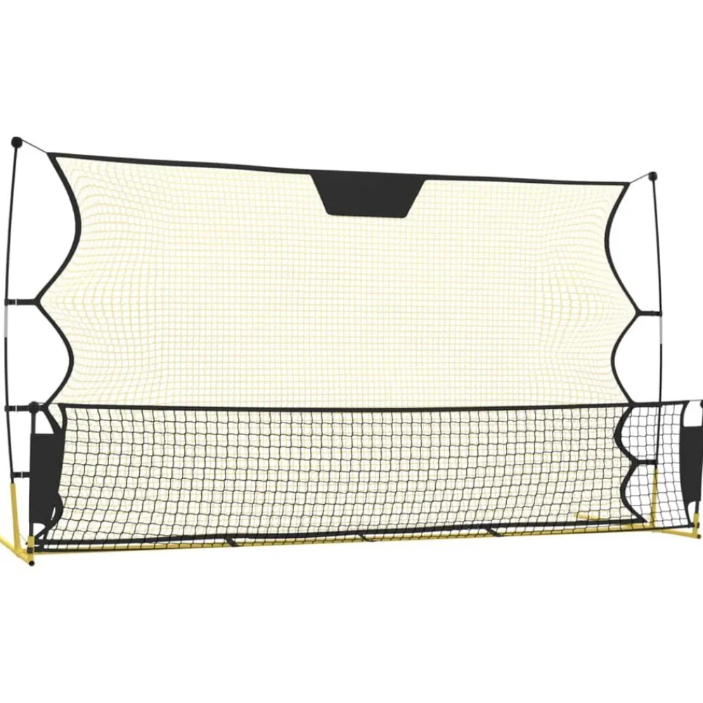 Sport & Spel*vidaXL Voetbal reboundnet 183x85x120 cm polyester zwart en geel