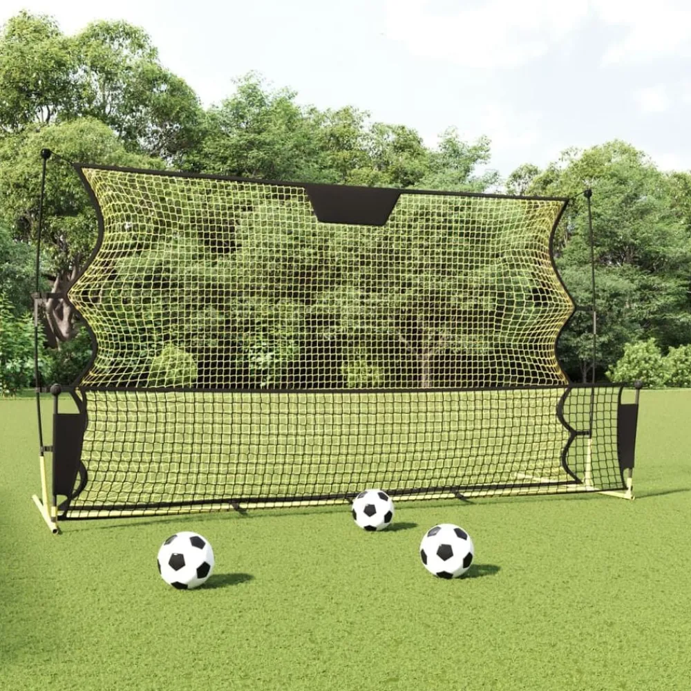 Sport & Spel*vidaXL Voetbal reboundnet 183x85x120 cm polyester zwart en geel