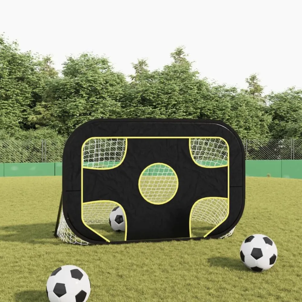 Sport & Spel*vidaXL Voetbaldoel met doelwit 120x80x80 cm polyester