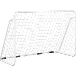 Voetbaldoel met net 180x90x120 cm staal wit>vidaXL Clearance