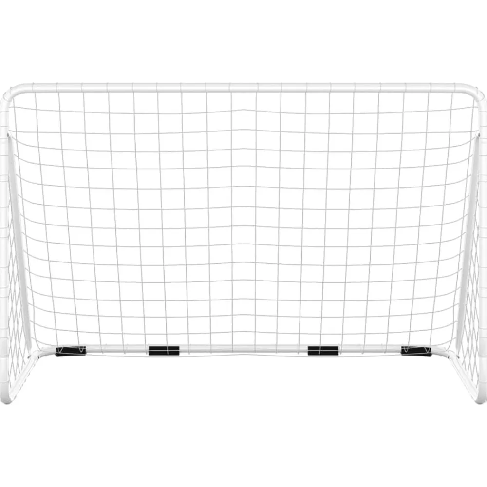 Voetbaldoel met net 180x90x120 cm staal wit>vidaXL Clearance