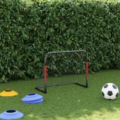 Voetbaldoel met net 90x48x71 cm staal rood en zwart><noscript><img width=