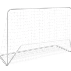 Sport & Spel*vidaXL Voetbaldoel met net 182x61x122 cm staal wit