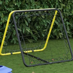 Voetbalrebounder dubbelzijdig verstelbaar staal geel en zwart>vidaXL Clearance