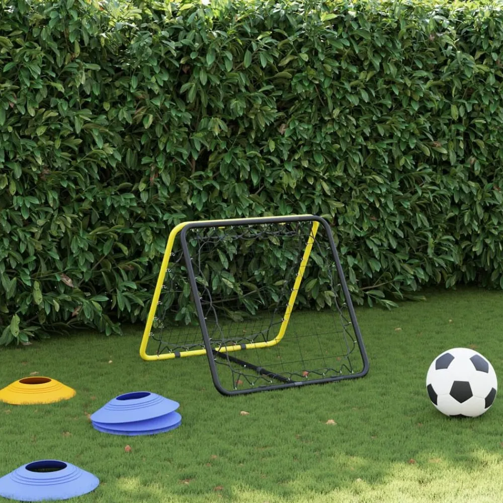 Voetbalrebounder dubbelzijdig verstelbaar staal geel en zwart>vidaXL Clearance
