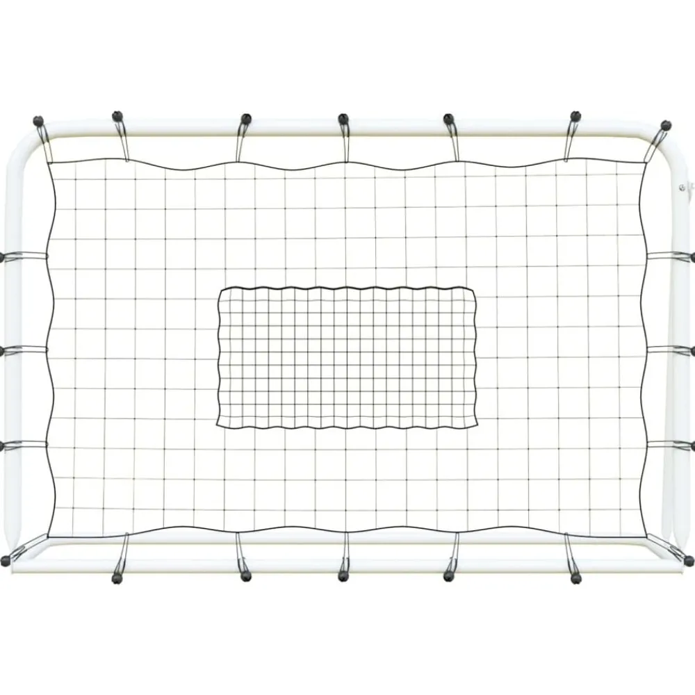 Voetbalrebounder 184x61x123 cm staal en PE wit en zwart>vidaXL Hot