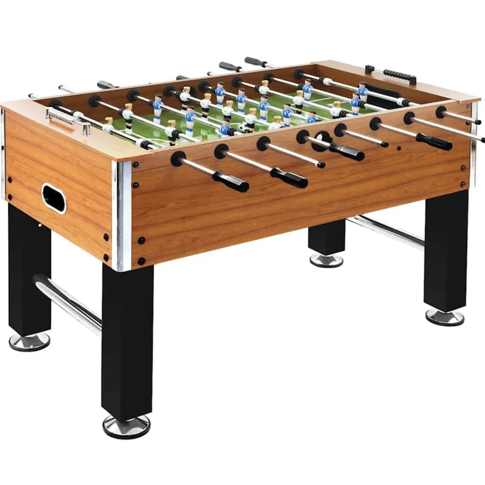 Binnenspelletjes*vidaXL Voetbaltafel 60 kg 140x74,5x87,5 cm staal en zwart Lichtbruin