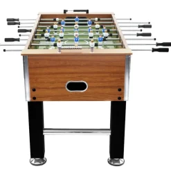 Binnenspelletjes*vidaXL Voetbaltafel 60 kg 140x74,5x87,5 cm staal en zwart Lichtbruin