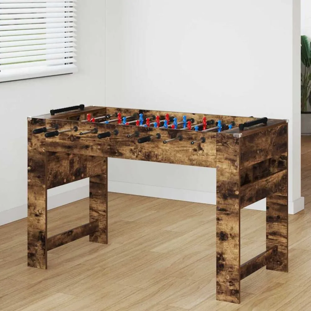 Binnenspelletjes*vidaXL Voetbaltafel 125 x 60,5 x 80 cm Bewerkt hout Gerookt eiken
