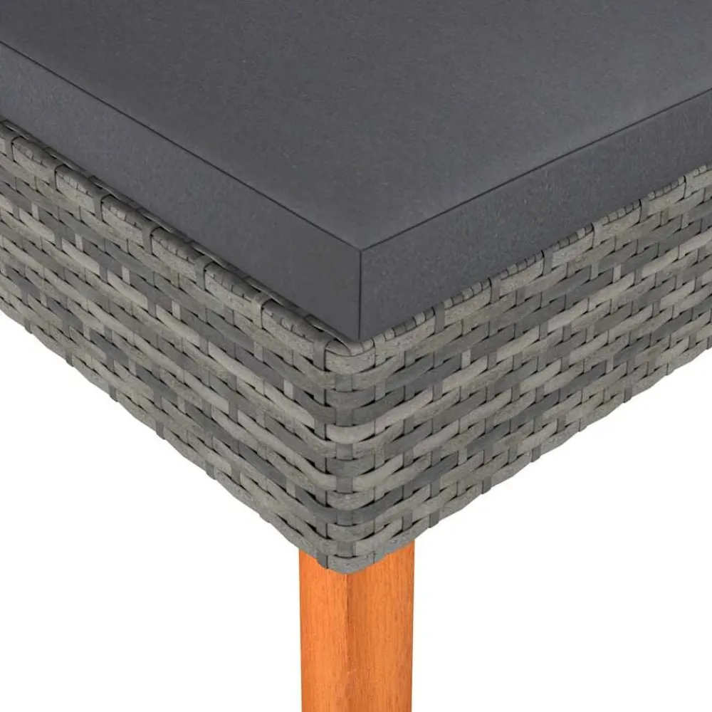 Voetenbank poly rattan en massief eucalyptushout>vidaXL Discount