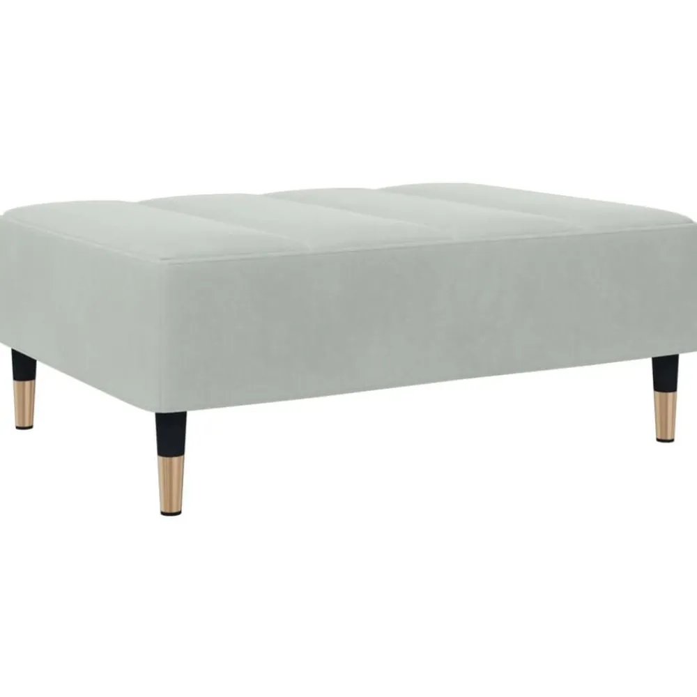 Poefs*vidaXL Voetenbank 77x55x31 cm fluweel Lichtgrijs