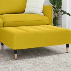 Poefs*vidaXL Voetenbank 77x55x31 cm fluweel Geel