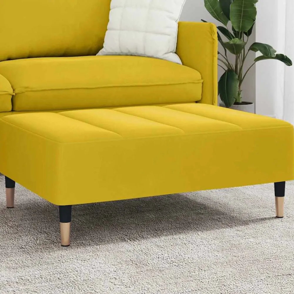 Poefs*vidaXL Voetenbank 77x55x31 cm fluweel Geel