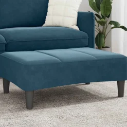 Poefs*vidaXL Voetenbank 77x55x31 cm fluweel Blauw