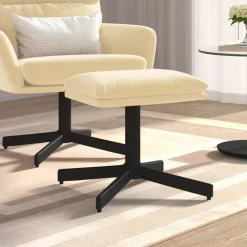Voetenbank 60x60x36 cm fluweel crèmewit>vidaXL Sale