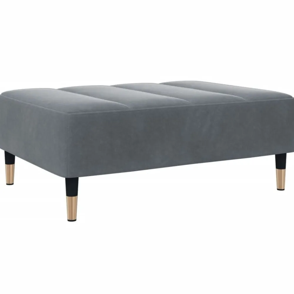 Poefs*vidaXL Voetenbank 77x55x31 cm fluweel Donkergrijs