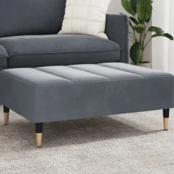 Poefs*vidaXL Voetenbank 77x55x31 cm fluweel Donkergrijs
