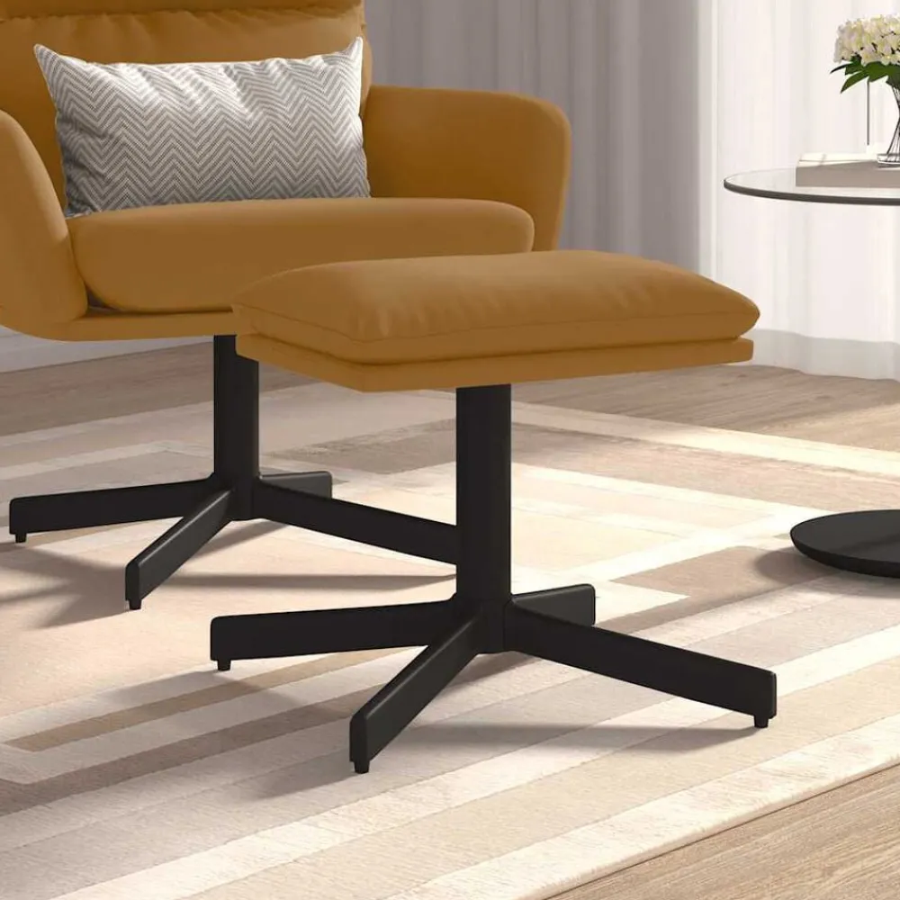 Poefs*vidaXL Voetenbank 60x60x36 cm fluweel Bruin