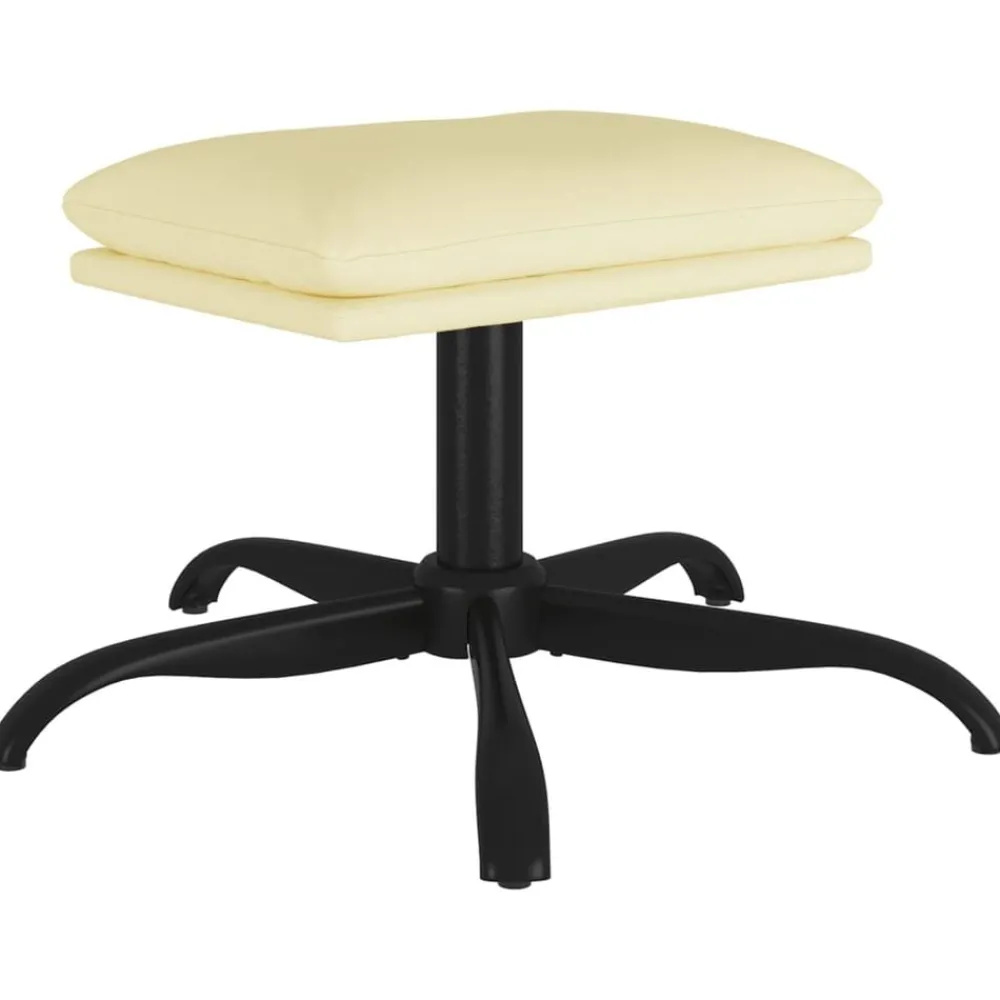Poefs*vidaXL Voetenbank 60x60x36 cm kunstleer crèmekleurig Crème