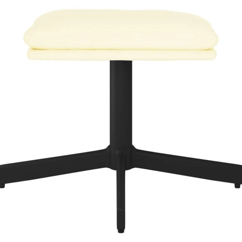 Poefs*vidaXL Voetenbank 60x60x36 cm kunstleer crèmekleurig Crème