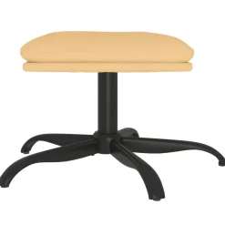Poefs*vidaXL Voetenbank 60x60x36 cm microvezelstof crèmekleurig Cr&egrave;me
