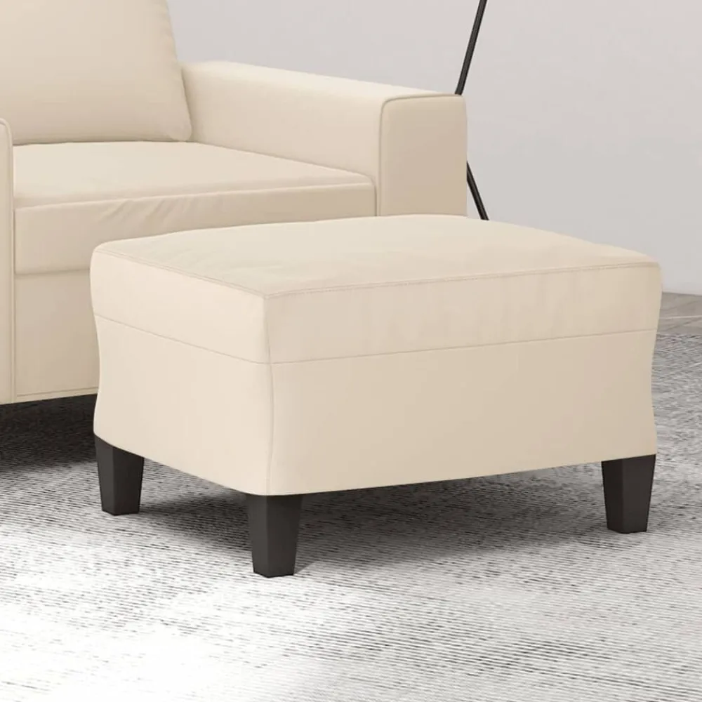 Poefs*vidaXL Voetenbank 60x50x41 cm microvezelstof Beige