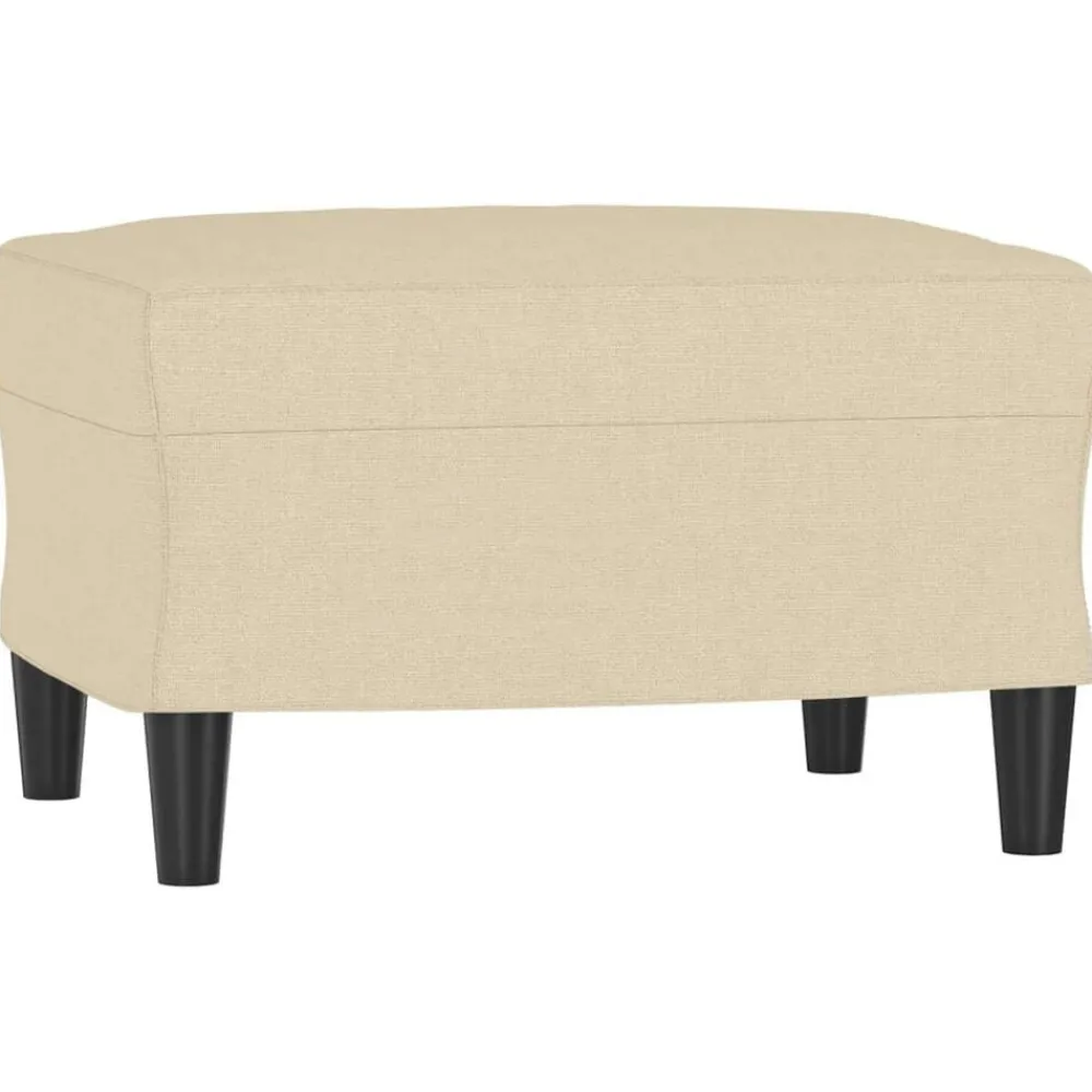 Poefs*vidaXL Voetenbank 60x50x41 cm stof crèmekleurig Crème