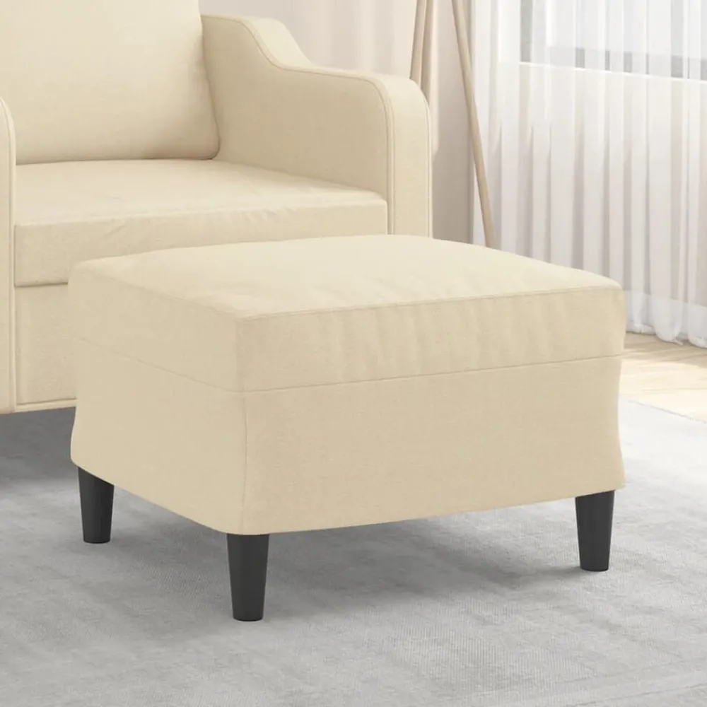 Poefs*vidaXL Voetenbank 60x50x41 cm stof crèmekleurig Crème