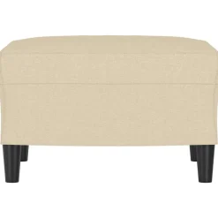 Poefs*vidaXL Voetenbank 60x50x41 cm stof crèmekleurig Crème